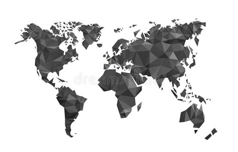 Map World Polygon On A White Background Vector Illustration Stock