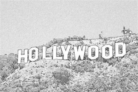 Hollywood Drawing Illustration Art Drawings Graphic Design