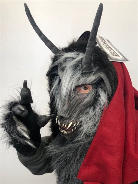 Demon Goat Costume Kit Demon Devil Satyr Krampus Latex Face Mask