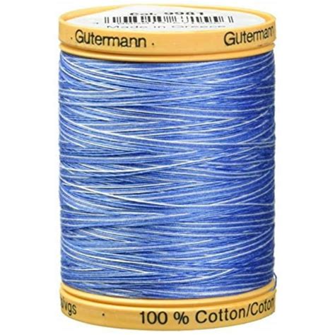 Gutermann Natural Cotton Thread Variegated 876 Yards Blue Awakening