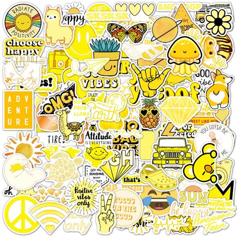 Buy El Nido 100 Yellow Stickers Aesthetic Stickers Cute Stickers