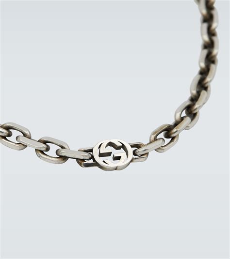 Gucci Interlocking Silver Necklace In Metallic For Men Lyst