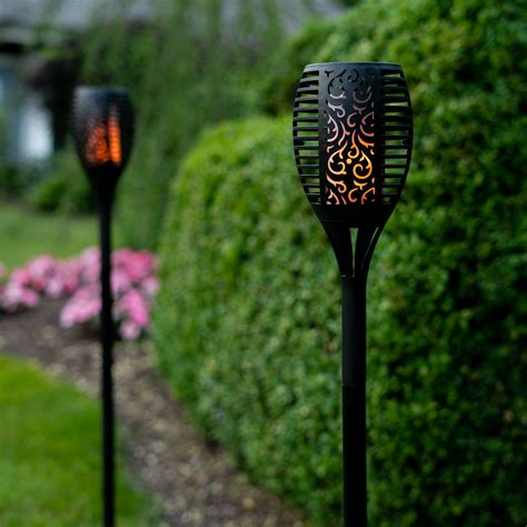 Outdoor Lighting 4 Pack 96 Led Waterproof Solar Tiki Torch Light