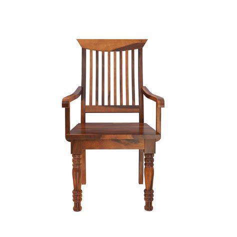 Mediterranean Rustic Solid Wood Arm Chair