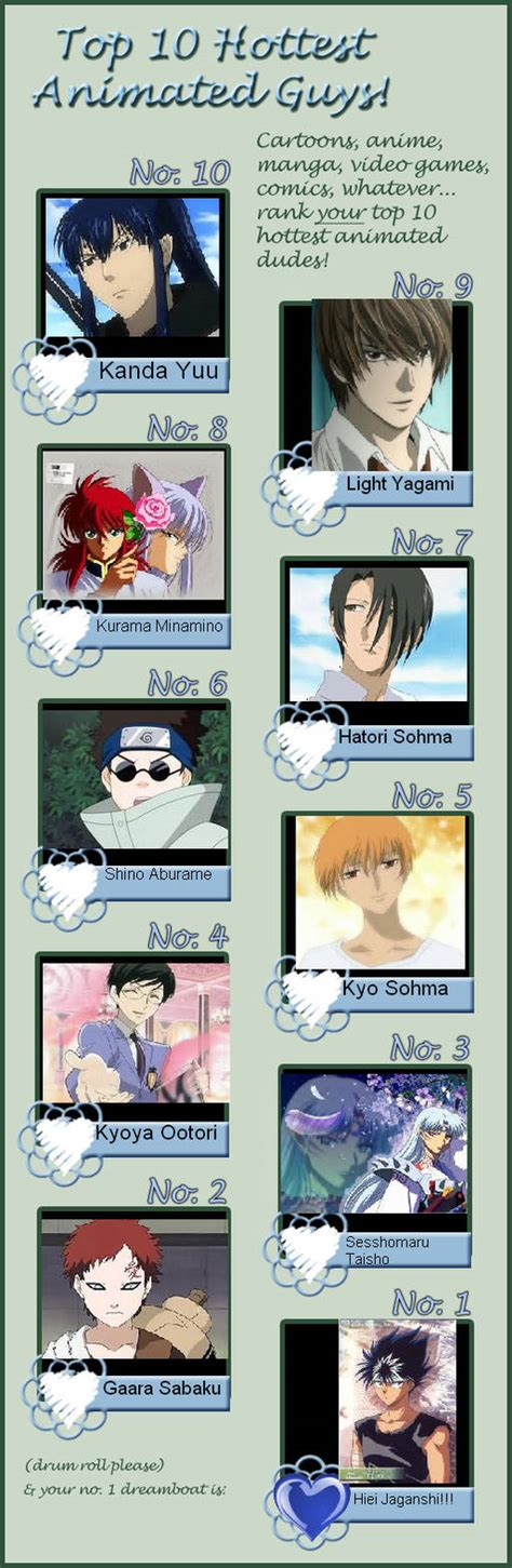My Top Ten Hottest Anime Boys By Yuyuamie On Deviantart