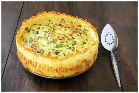 Goat Cheese Quiche With Hash Brown Crust Recipe Food