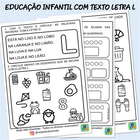 Atividade Letra L 1 Ano