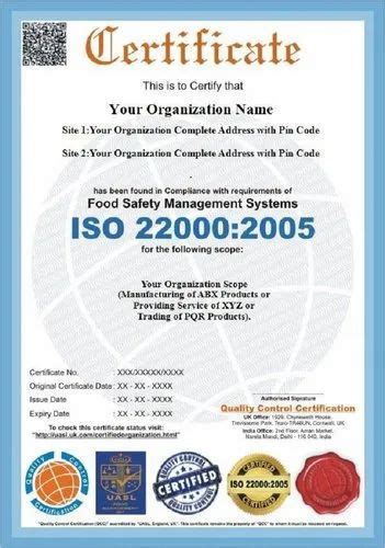 Iso 22000 2018 Haccp Certification Service At Rs 12000certificate In