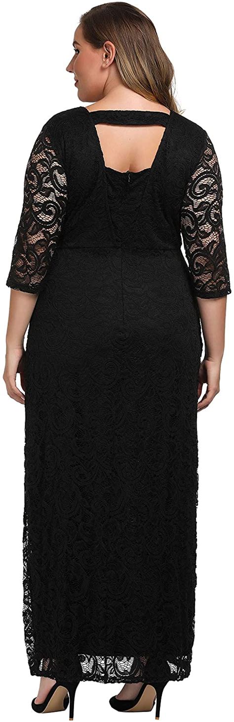 Chicwe Womens Plus Size Stretch Lace Maxi Dress Evening Wedding