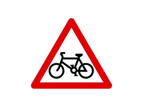 Cycle Route Ahead Triangle Fig 950 Class 1 Reflective Traffic Sign