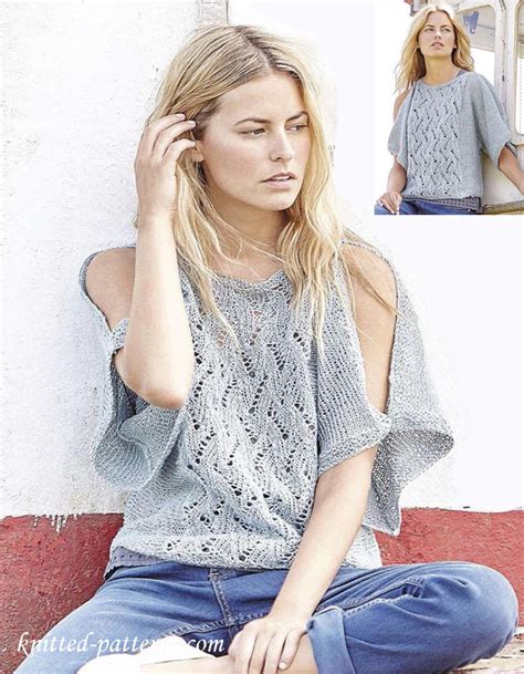 This pattern is knitted in a double strand from the bottom up: Summer top knitting pattern