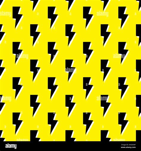 Lightning Seamless Pattern Yellow Background With Electric Lightning