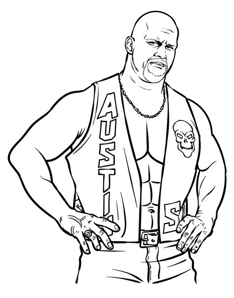 Stone Cold Steve Austin Coloring Pages Wwe Coloring Pages Coloring