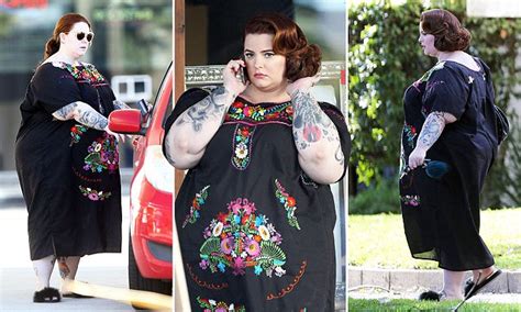 tess holliday embraces flowy maternity wear as she is pictured out in la