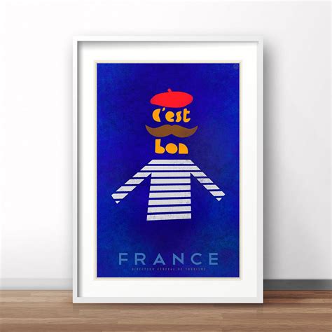 Cest Bon Vintage Poster Vintage France Travel Print French Retro