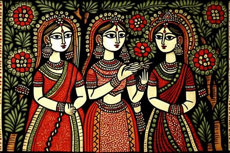 Madhubani Painting Stock Illustration Illustration Of Traditional