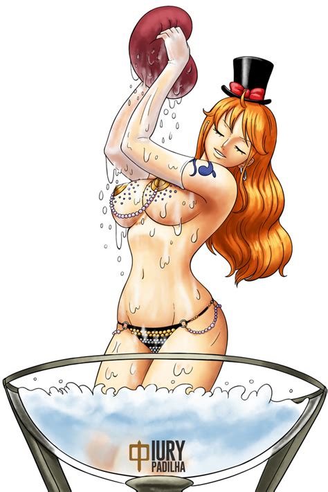 iury padilha nami one piece one piece 1girl breasts closed eyes curvy hat hip focus