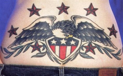Patriotic Usa Eagle Lower Back Tattoo Tattooimagesbiz