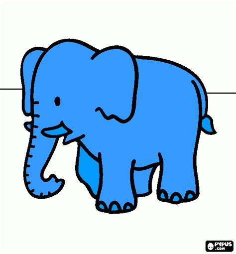 Elefante Azul Para Colorear Elefante Azul Para Imprimir