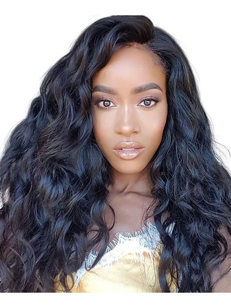 Your hair for the next week will thank me. 360 lace front small water wavy hair synthetic thick wigs