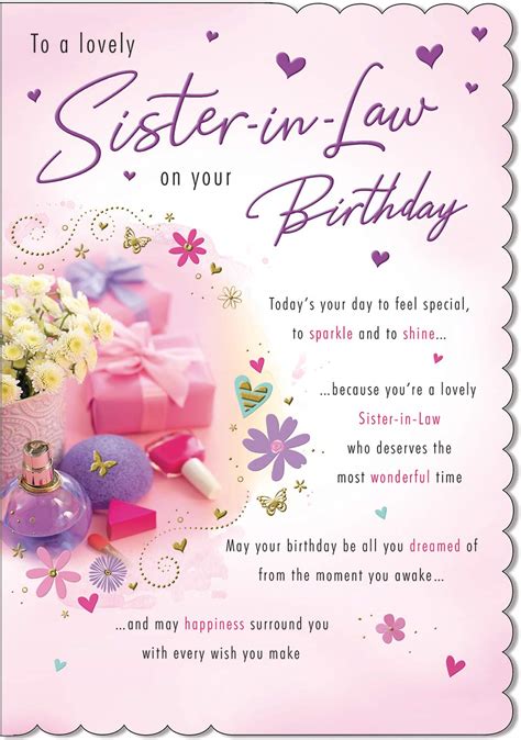 Buy Traditional Birthday Card Sister In Law 9 X 6 Inches Piccadilly