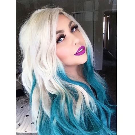 The best thing about black ombre is that you can combine it with two shades of any color. Blonde teal blue ombre dyed hair | White ombre hair, Teal ...