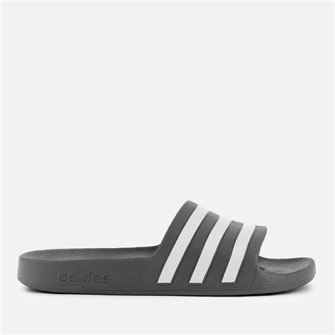 Adidas Adilette Aqua Slide Sandals In Grey Gray For Men Lyst
