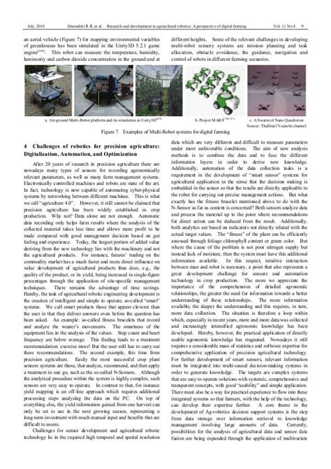 Research And Development In Agricultural Robotics A Perspective Of D