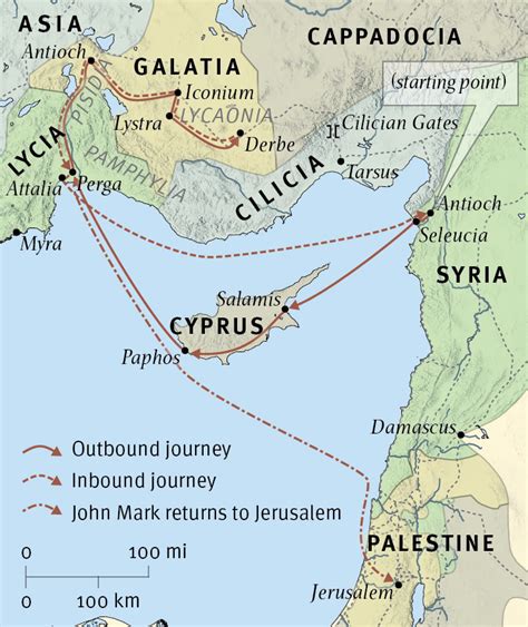 Map Of Pauls Second Missionary Journey