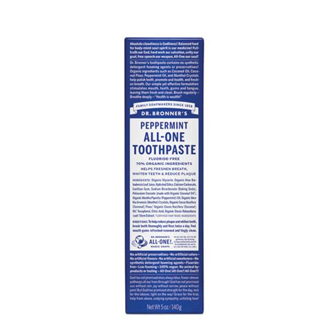 Dr Bronners Toothpaste All One Peppermint 140g