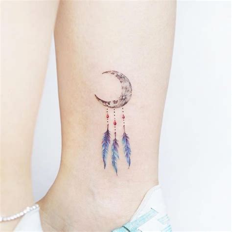 Crescent Moon Dreamcatcher By Heejae Jung Feather Tattoos Tattoos