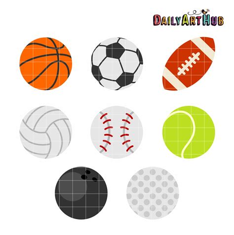 Sports Balls Clip Art Set Daily Art Hub Graphics Alphabets And Svg