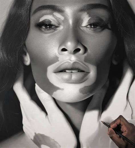 This Is Winnie Harlow Portrait Done In Charcoal Graphite By Kelvin