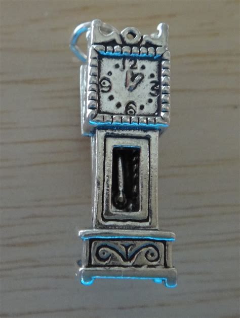 Movable Grandfather Clock Sterling Silver Charm