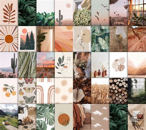 Earth And Boho Wall Collage Kit Etsy In 2021 Wall Collage Decor