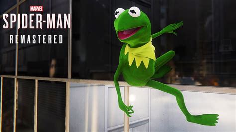 Playing As Kermit The Frog In Marvels Spider Man Remastered Mod