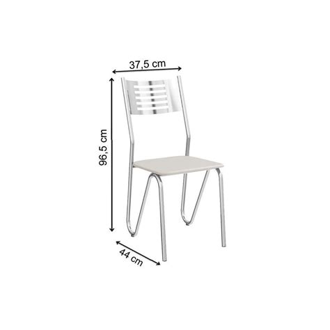 Cadeiras De Cozinha Nápoles C045 Kit 6 Un Cromada Assento Nude 16