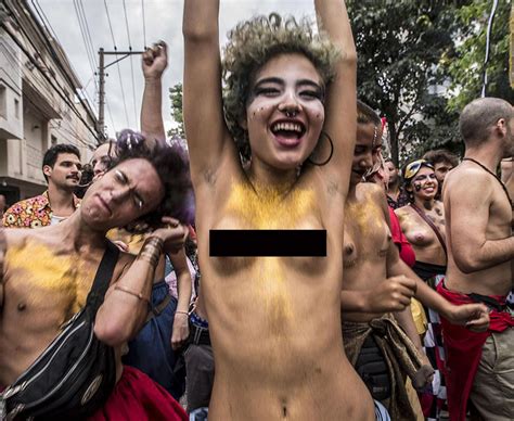 Topless Women Parade At Pre Carnival Brazil Block Party Daily Star