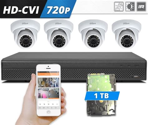 Dahua 4 Camera Hd Cvi Video Surveillance Security Hd 720p Complete