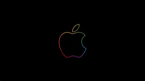 Wallpaper Apple Logo Minimal Colorful Dark Background
