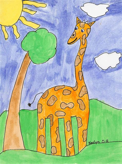 Giraffe Drawing For Kindergarten
