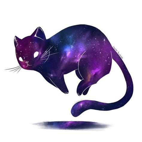 Galaxy Cat Purple An Art Print By Lauren Rowlands Fantabulous