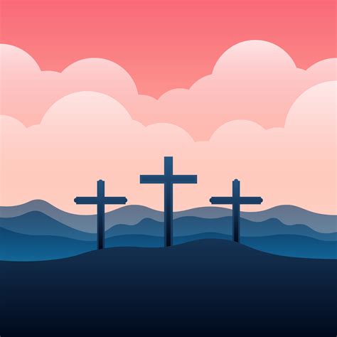 Calvary And Crosses Landscape Illustration 194354 Vector Art At Vecteezy