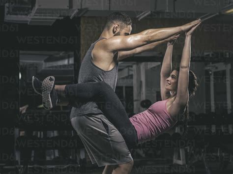 Fitness Couple In Gym Stock Photo