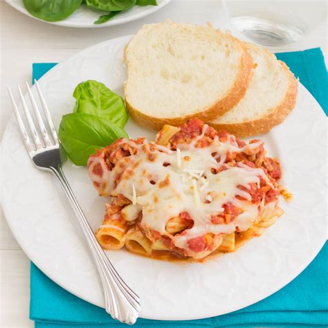 Start by making your own marinara sauce using whole canned tomatoes. Baked Rigatoni in Meat Sauce | Pick Fresh Foods