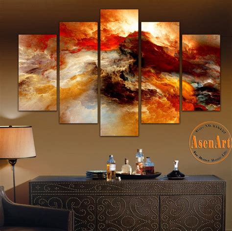 5 Panel Abstract Wall Art Canvas Prints Abstract Colorful Cloud Painti