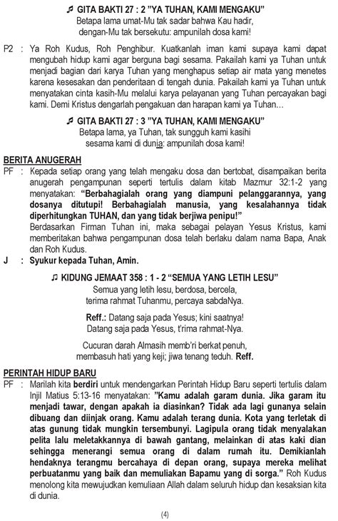 Ibadah Minggu Juni Tata Ibadah Jemaat Damai Sejahtera Cileungsi