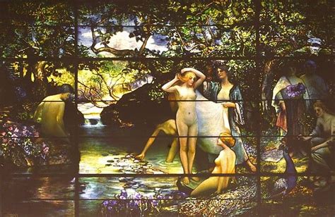 The Bathers Mosaic Glass Glass Art William Jacobs Louis Comfort