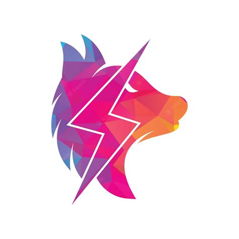 Premium Vector Thunder Wolf Logo Design Power Wild Animal And