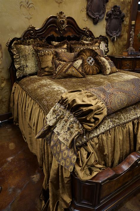 Tuscan master medium tone wood floor and brown floor bedroom photo in sacramento with white walls floor, shelves, bed base, white walls. Pin on Home Decor: Luxury Bedding, Pillows, Runners, and ...